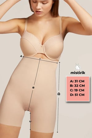 Porfy Model Inceltici Etkili Lazer Kesim Paçalı Iz Yapmaz Şort Korse Ten Renk