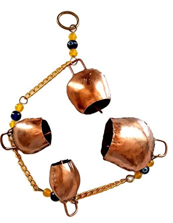 Bronz Renk Boncuklu Rüzgar Çanı