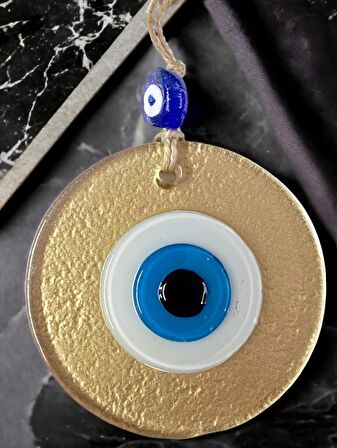 Mini Boy Kırmızı Nazar Boncuklu Duvar Süsü 10 Cm Cam Duvar Dekoru