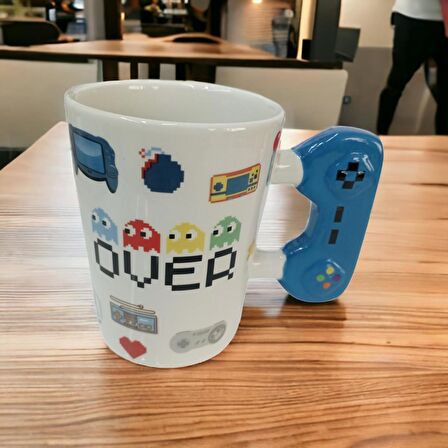 Game Over Joystick Kulplu Seramik Hediyelik Kupa Bardak Gamer Mug