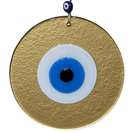 Gold Renk Cam Nazar Boncuklu 20 Santimetre Duvar Süsü