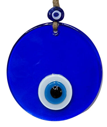 Nazar Boncuklu Şeffaf Mavi Cam Duvar Dekoru Hediyelik Eşya