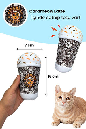 Miyav MiyavCafe 2'li Kedi Oyuncak Seti Catnipli Carameow Latte, Hışırtılı Kurabiye Sesli Kedi Oyuncakları