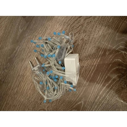 Ozel Uretim Dekoratif Yilbasi Aydinlatma 10M 100 Led Damla Uclu Mavi İsik Seffaf Kablo Mz176