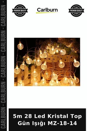 5m 28 Led Kristal Top Gün Işığı MZ-18-14 Ev Dekorasyonu Duvar Süsü Dekoratif Işık