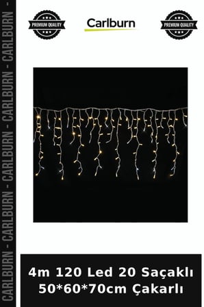 4m 120 Led 20 Saçaklı 50*60*70cm Çakarlı Balkon Işığı Asma Lamba Duvar Aydınlatma