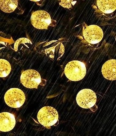 7m 50 Led Gün Işığı Solar Bahçe Aydınlatma Gece Lambası Teras Aksesuarı