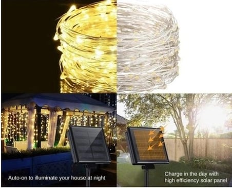 özel üretim 8 fonksiyonlu güneş enerjili bahçe aydınlatma su geçirmez solar peri led 20m 200 led gün