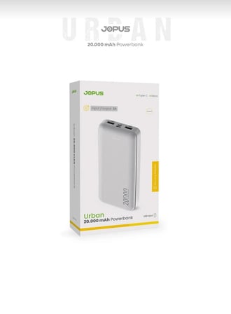 Premium Powerbank Beyaz 20000 mAh Çift USB Çıkışlı Hızlı Şarj