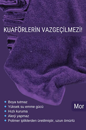 Kuaförlere Özel Boya Tutmayan Mikrofiber Saç Havlusu 50x90 cm 12'li Set