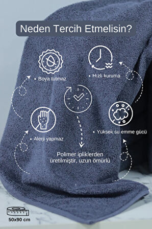 Kuaförlere Özel Boya Tutmayan Mikrofiber Saç Havlusu 50x90 cm 2'li Set