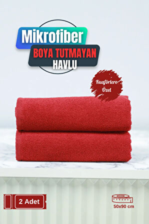 Kuaförlere Özel Boya Tutmayan Mikrofiber Saç Havlusu 50x90 cm 2'li Set