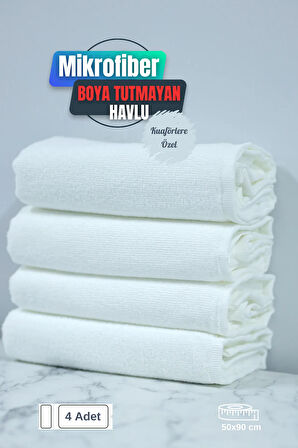 Kuaförlere Özel Boya Tutmayan Mikrofiber Saç Havlusu 50x90 cm 4'lü Set