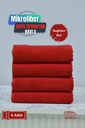 Kuaförlere Özel Boya Tutmayan Mikrofiber Saç Havlusu 50x90 cm 4'lü Set