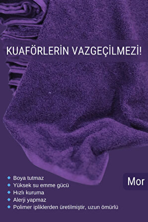 Kuaförlere Özel Boya Tutmayan Mikrofiber Saç Havlusu 50x90 cm 4'lü Set