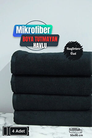 Kuaförlere Özel Boya Tutmayan Mikrofiber Saç Havlusu 50x90 cm 4'lü Set