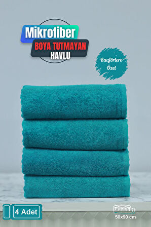 Kuaförlere Özel Boya Tutmayan Mikrofiber Saç Havlusu 50x90 cm 4'lü Set