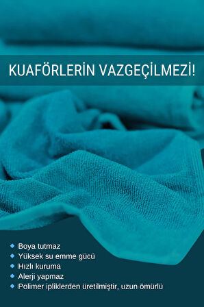 Kuaförlere Özel Boya Tutmayan Mikrofiber Saç Havlusu 50x90 cm 4'lü Set