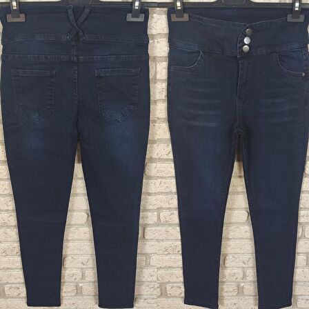 MokaShopin Yüksek Bel Likralı Jean Pantolon 90 Cm