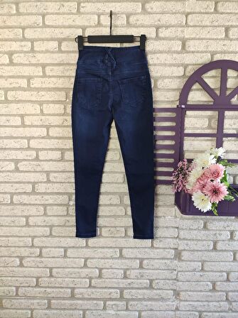 MokaShopin Yüksek Bel Likralı Jean Pantolon 90 Cm