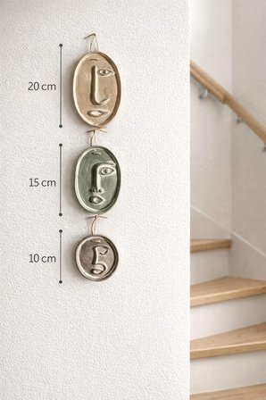 Modern Minimal Yüzler El Yapımı Beton Duvar Dekoru | Sade Seri – 3’lü Set