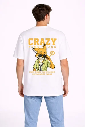 Sevgili Kombini Crazy Animal Baskılı Çift Tişört Oversize Unisex Çift Kombin Karikatür Çift Set