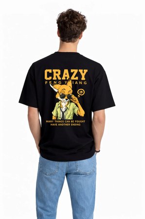 Sevgili Kombini Crazy Animal Baskılı Çift Tişört Oversize Unisex Çift Kombin Karikatür Çift Set
