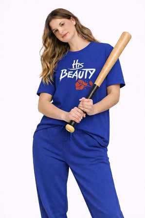 Sevgili Kombini Her Beast His Beauty Oversize Çift Tişört Unisex Partner Couple Kombin Seti