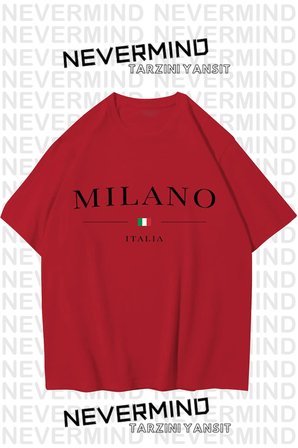 unisex baskılı oversize %100 pamuk t-shirt