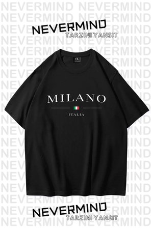 unisex baskılı oversize %100 pamuk t-shirt