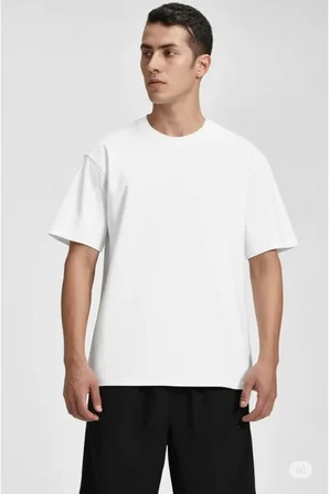 Erkek & Kadın Beyaz %100 Pamuklu 3’lü T-shirt Paketi