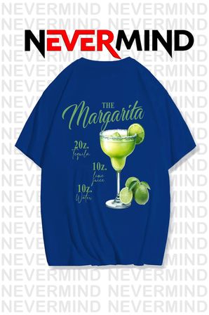 The Margarita Baskılı Oversize Tişört - %100 Pamuk Unisex