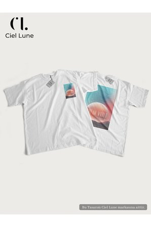unisex kadın erkek mndschesm world baskılı özel tasarım oversize t-shirt