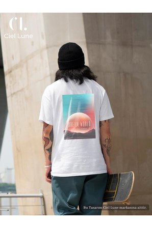 unisex kadın erkek mndschesm world baskılı özel tasarım oversize t-shirt