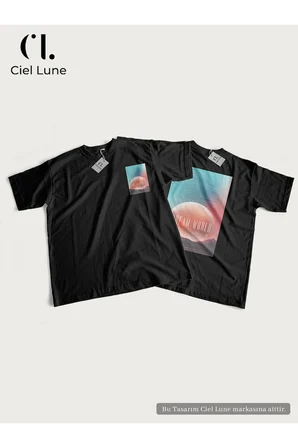 Unisex Kadın Erkek Mndschesm World Baskılı Özel Tasarım Oversize T-shirt