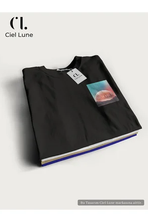 Unisex Kadın Erkek Mndschesm World Baskılı Özel Tasarım Oversize T-shirt