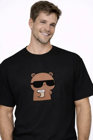 Sevgili Kombini Çift Tişört Panda Baskılı Oversize Unisex Çift Kombin Sevimli Çift Tişört Seti
