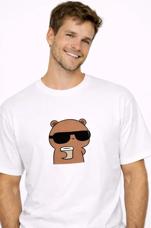 Sevgili Kombini Çift Tişört Panda Baskılı Oversize Unisex Çift Kombin Sevimli Çift Tişört Seti