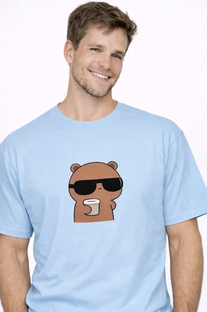 Sevgili Kombini Çift Tişört Panda Baskılı Oversize Unisex Çift Kombin Sevimli Çift Tişört Seti