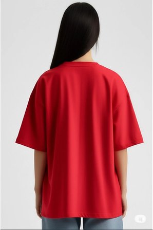 Oversize Tişört Kadın | Sol Alt "Mndsches" Baskılı Geniş Kalıp T-Shirt Unisex