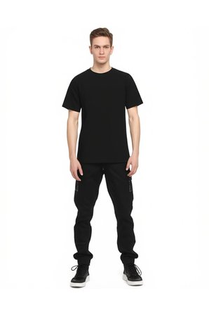 Erkek & Kadın Siyah %100 Pamuklu 3’lü T-shirt Paketi