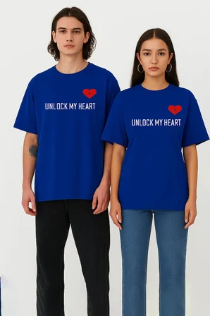 Unisex Kadın Erkek The Key To Çift Sevgili T-shirt 2'li Set Takım