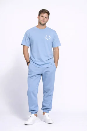 Sevgili Kombini Çift Tişört Oversize Unisex Uyumlu Çift Kombin 2'li Set