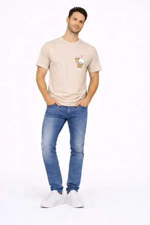 sevgili kombini minimal ayıcık kalp baskılı çift tişört oversize unisex 2’li set
