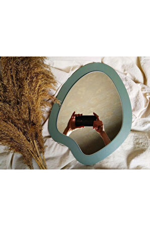 Asimetrik Kıvrımlı Masaüstü Makyaj Aynası - Tatlı Duvar Dekor Aynası - 4 (Renk  Mevcut)-45x36 cm