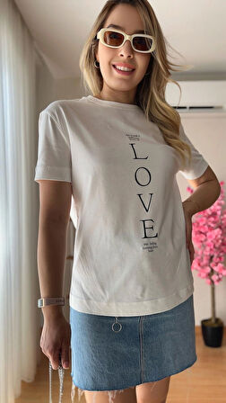 Kadın Oversize Mng Marka Model Tişort Yüksek Kalite Pamuk