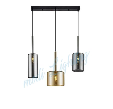 Modi Lighting Bal Camlı 3'lü Sıralı Sarkıt Avize Mod-Av-4443-3bsr