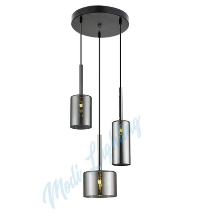 Modi Lighting Füme Camlı 3'lü Yuvarlak Sarkıt Avize Mod-Av-4443-3fs