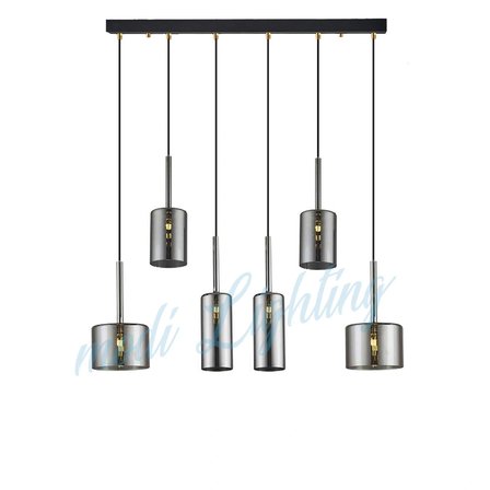 Modi Lighting Füme Sıralı Camlı 6'lı Sarkıtavize Mod-Av-4443-6fsr
