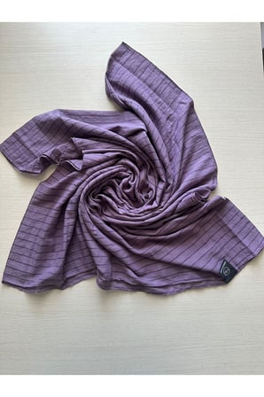 Moda Kaşmir Satır Çizgili Şal Eflatun